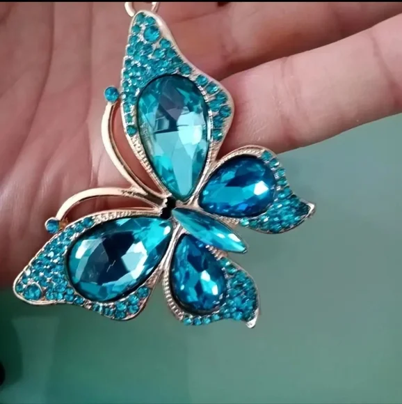 Blue Rhinestone Butterfly - Picture 2 of 4